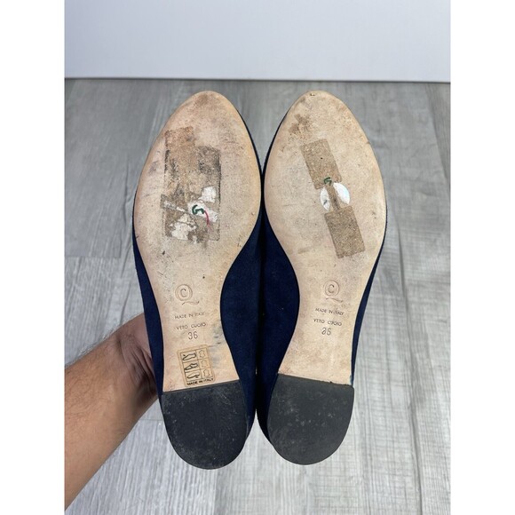 Alexander McQueen Blue Suede Loafers w/Sequin Skull Detail Size 36 US 5.5 (B) - Picture 5 of 7